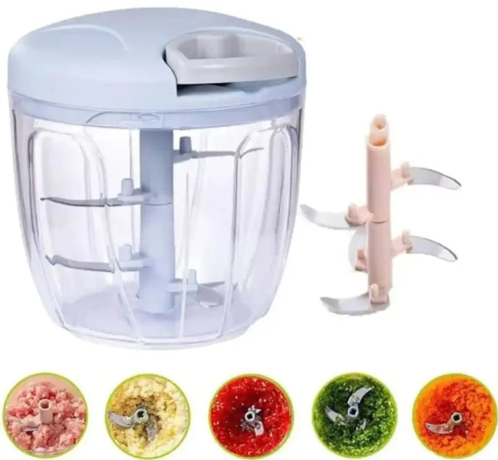 Manual Food Chopper – 900ML with 5 Blades / 500ML with 3 Blades